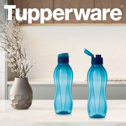 Tupperware EcoEasy Trinkflaschen 2x750ml mit Trinkverschluss in Blau - Bild 1 von 1