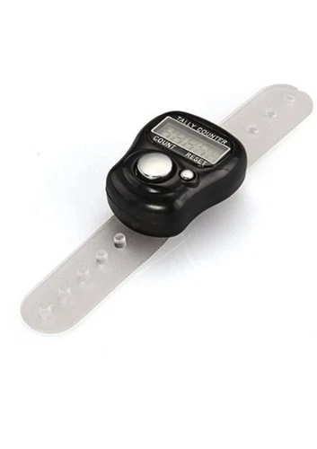 Black Finger Ring Digital Tasbeeh Tally Counter Timer Religious Knitting Row - Picture 4 of 7