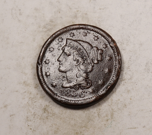 1856 Braided Hair Large Cent * XL734 - 第 1/2 張圖片