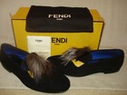 100% AUTHENTIC NEW MEN FENDI MONSTER FUR BLACK EVENING SLIPPER UK 12/US 13 — photo 5