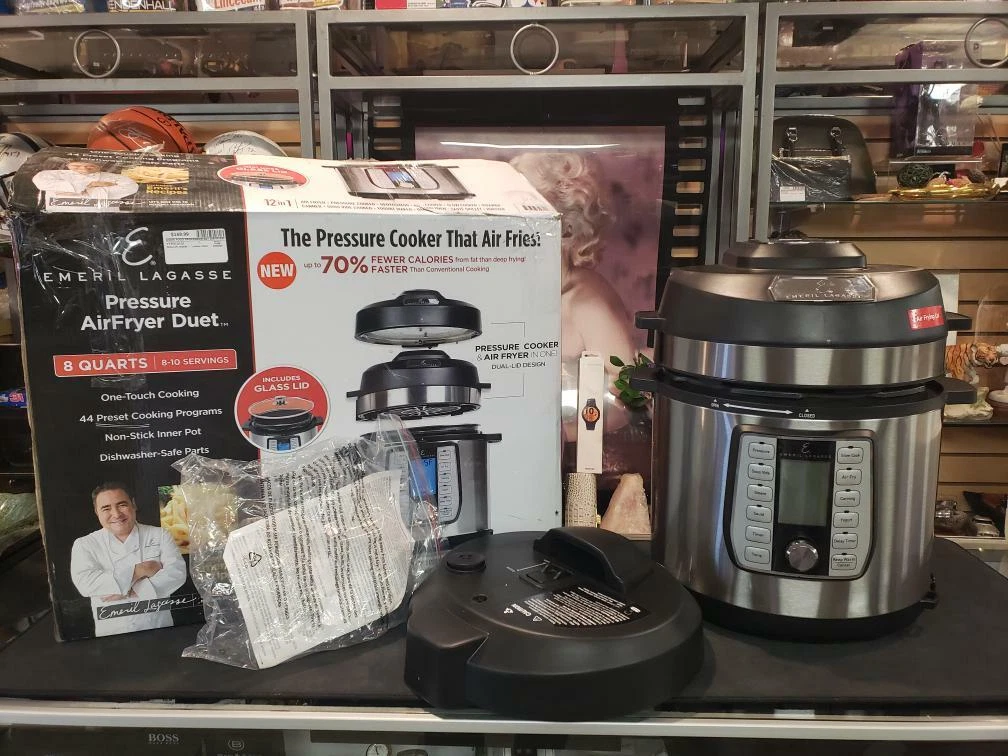 Emeril Everyday 8 QT with Accessories Pressure Air Fryer, 5 Pc