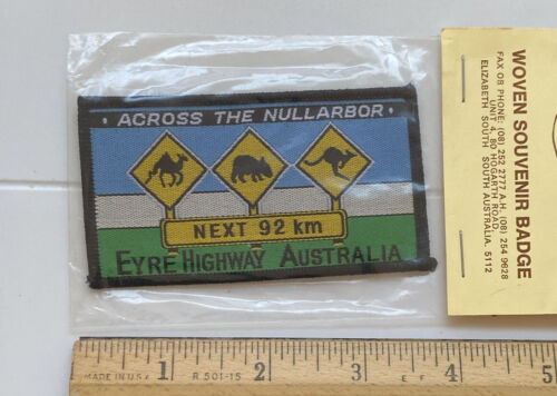 NIP Across the Nullarbor Eyre Highway Australia Souvenir Woven Patch Badge