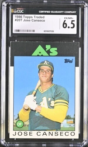 1986 Topps Traded - #20T Jose Canseco (RC) CGC 6.5 EX/NM+