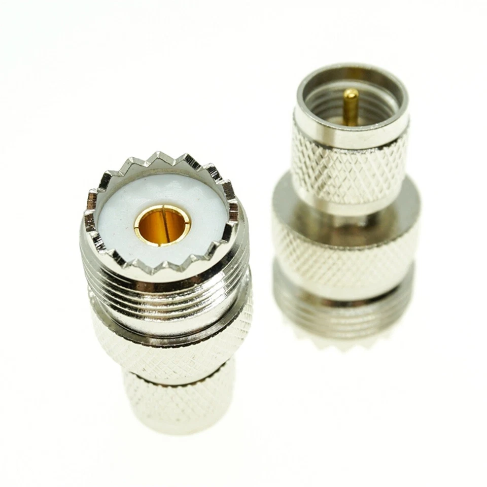 Mini-UHF Male plug to UHF PL259 SO239 jack Female RF Coaxial Connector Adapter - Image 3 of 3