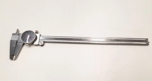 12" DIAL CALIPER, HARDENED STAINLESS STEEL, SATIN FINISH      L042