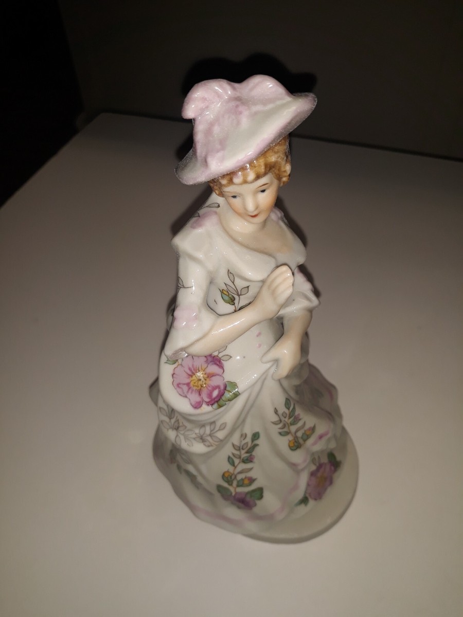 Vintage 1950 Lenwile Ardalt China Bisque Victorian Lady Musical