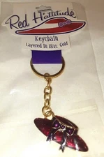 NEW Red Hat Hattitude Floppy Hat with Bow KeyChain Keyring Fob