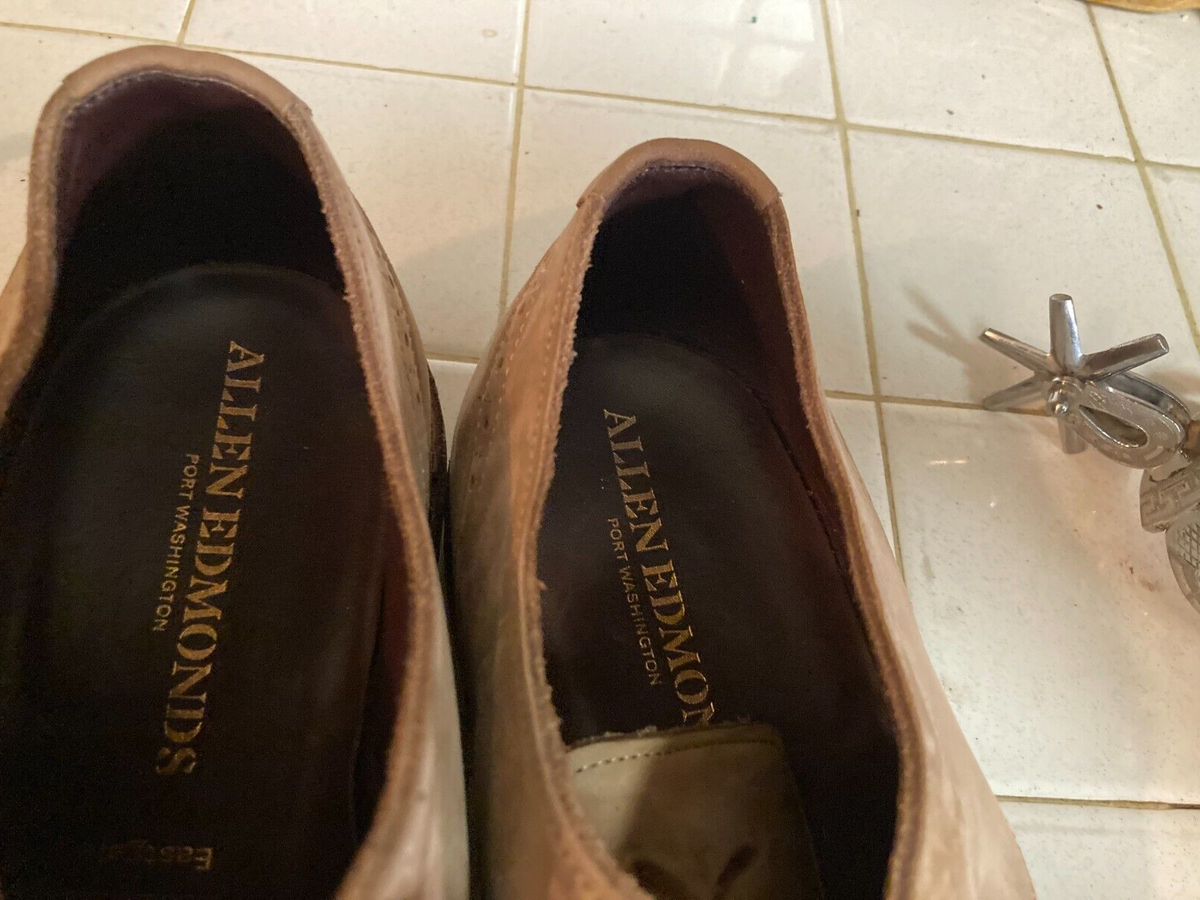 ALLEN EDMONDS EASTGATE SHOES 14D TAN Horween? SUEDE LEATHER 