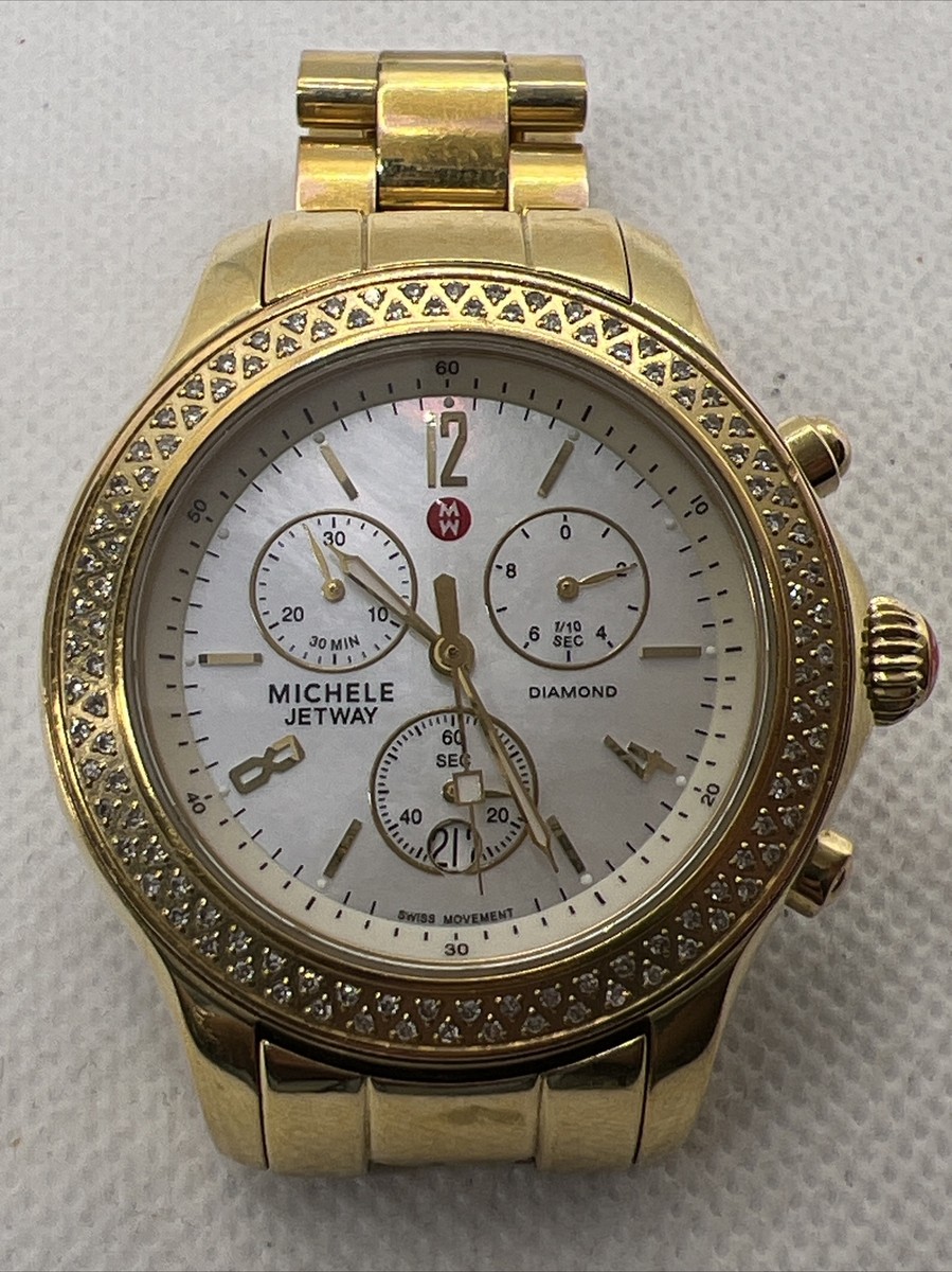 MICHELE JETWAY MOP Dial Diamond (SI, F) Steel Quartz Watch  MW17A01B0025