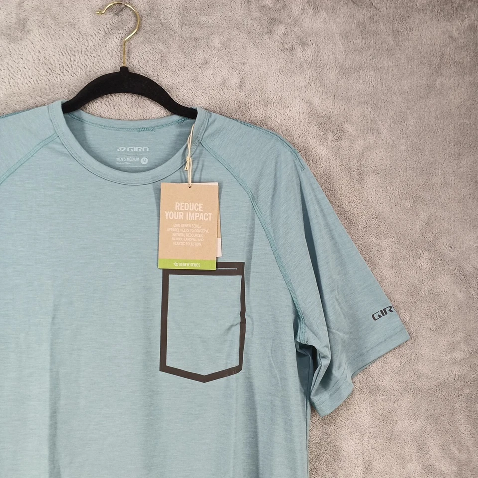 Camiseta Jersey GIRO Para Hombre Mezcla Merino Venture MEDIANA Pecho y Cremallera Bolsillo Azul Foto 3 de 4