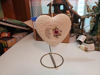 The Heritage Hearts Collection Heart Sachet- Ceramic- By Hearts and Flowers 1997