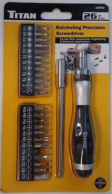 #ad Titan Tools 16092 26 Piece Ratcheting Precision Screwdriver FREE SHIPPING $15.81
