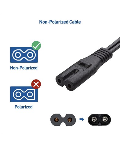 2-Pack 5ft 2-Prong Figure-8 Non-Polarized Power Cord Cable For TV+ ETC… - Picture 7 of 7