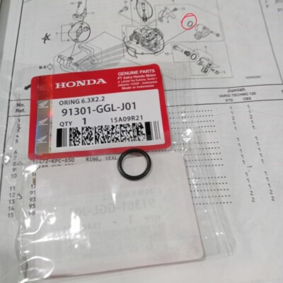 Genuine Parts Honda PCX 125 2012-2024 Injector ORing Seal 6.3x2.2