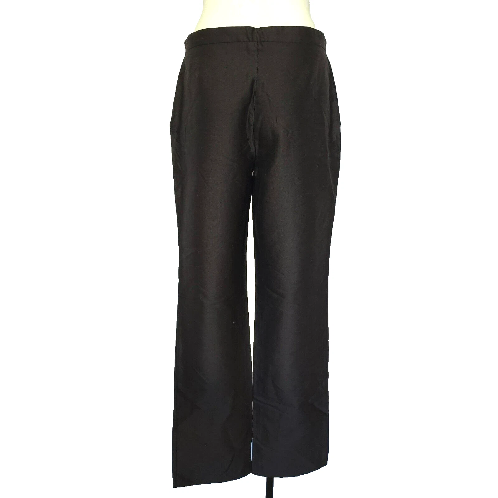 Pantalone donna Versace Versus 30W 34L 12 UK marrone cotone seta nuovo senza etichette senza orlo