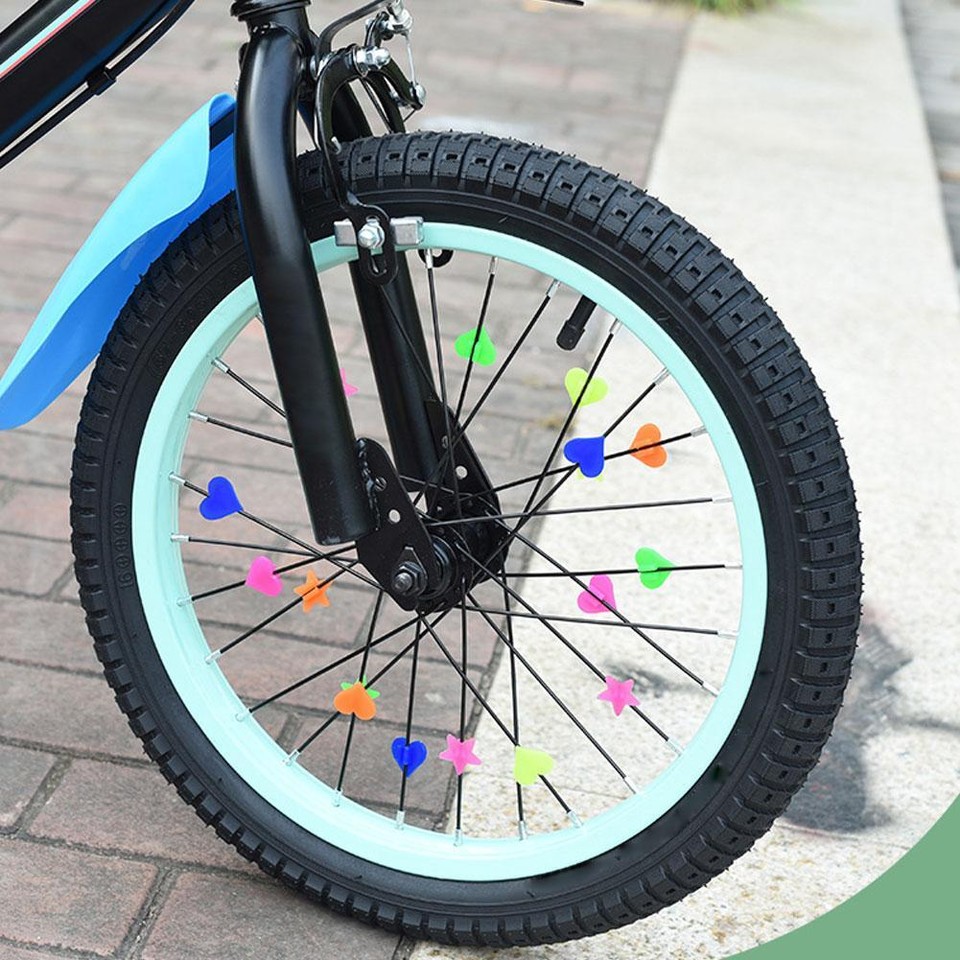 36PCS Colorful Star Shape Plastic Bike Spoke Beads Wheel Line Beads