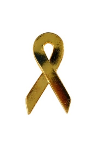 Spilla da bavero consapevolezza cancro infantile nastro oro tac bambini bambini USA - Foto 2 di 3