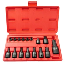 16PC IMPACT CR-MO STAR Tamper Proof TORX SOCKETS TAMPER RESISTANT PROOF DRIVER