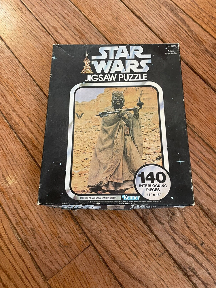 Vintage Star Wars Jigsaw Puzzle Tusken Raider Attack of the Sand People Box Only