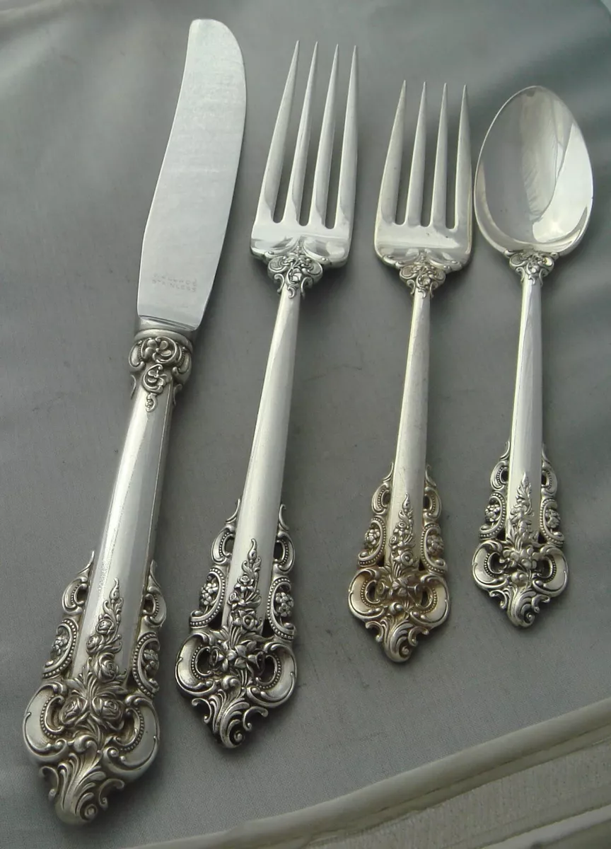 Wallace Grande Baroque Sterling Silver Four Piece DINNER SIZE
