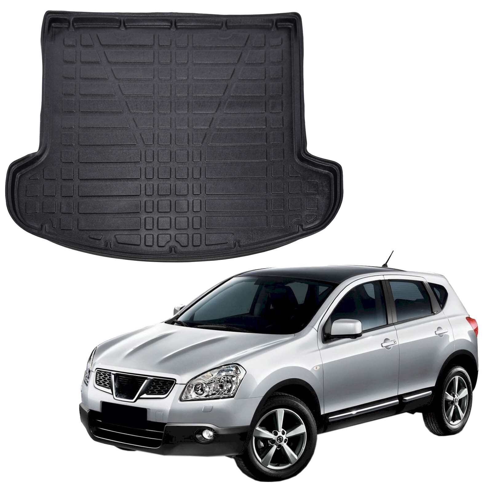 Tapis de coffre pour Nissan Qashqai +2 2008-2014 finition premium élastomère durable