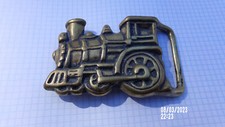 VINTAGE SOLID BRASS BELT BUCKLE, COLLECTIBLE " TRAIN "