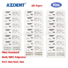 AZDENT Dental Orthodontic Brackets Brace Mini Standard Edgewise Roth/MBT 018/022