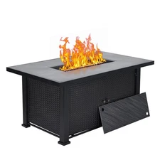 52'' Propane Fire Pit Table 50000BTU Outdoor Rectangular Propane Firepit Table