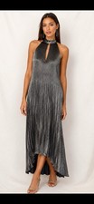 ADRIANNA PAPELL DRESS-RETAIL$220/SIZE 16/NEW WITH TAG/GUN METAL