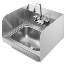 Stainless Steel Wall Mount Commercial Kitchen Hand Sink with Side Splashes