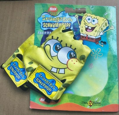 Kinder Fahrradhandschuhe Spongebob halber Finger gelb Spongebob Schwammkopf Neu