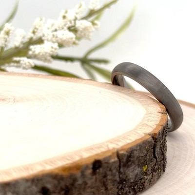 4mm Gray Tungsten Wedding Band Scratch-Free Matt Polished Ring For Christmas Gif