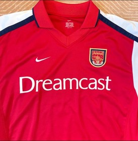 Genuine Vintage LARGE Nike Arsenal 2000 Home Shirt Dreamcast Red 00/01/02 L