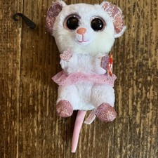 Ty Beanie Baby BOOs 6" NINA Mouse in tutu NEW NWMT toy plush Big Eyes Stuffed