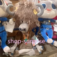 Authentic Shanghai Disney Zootopia Yax The Yak Brown Necklace Plush Doll New
