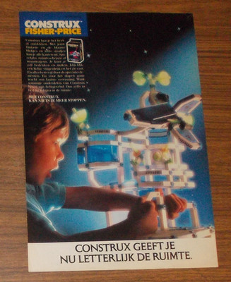 Seltene Werbung Fisher-Price CONSTRUX Imagination Series Raumstation 1987