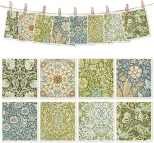 AnyDesign 8 Packs Vintage Floral Swedish Dishcloths Blue Small, Green 