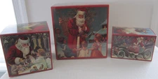 Vtg 1981 Mrs Grossman 'A Gifted Box' 3  CHRISTMAS BOXES Ant Chromolithographs