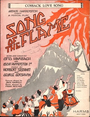 1925 GEORGE GERSHWIN / SONG OF THE FLAME Broadway sheet music COSSACK LOVE SONG