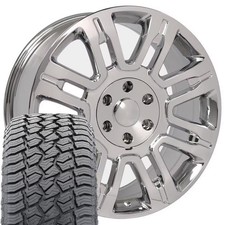 Fr98 20x8.5 Chrome Rims 27555r20 At2 Tires Set Fits Ford Expedition 44et