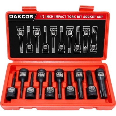 1/2'' Kraft Torx Schlagschrauber Nüsse Satz, 10-tlg Kraft Torx Bit Einsatz Sat...