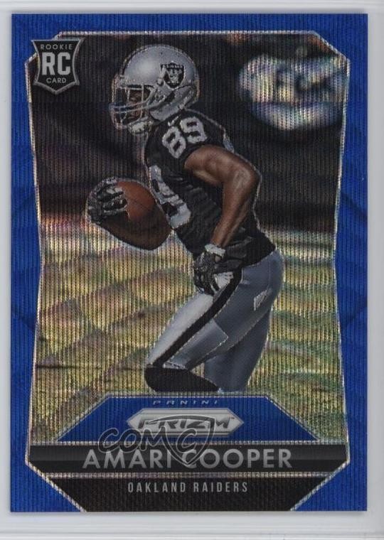 2015 Panini Prizm Rookies Blue Wave Prizm 5/150 Amari Cooper #201 Rookie RC 0a3