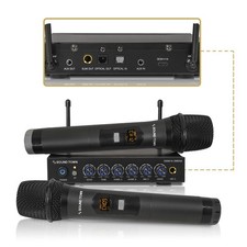 100 Channels Wireless Microphone Karaoke Mixer System with 2 Metal Handheld M...