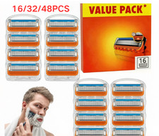 Image of 16/32/48PCS Replacement Razor Blades Compatible for Gillette Fusion 5 No Handle