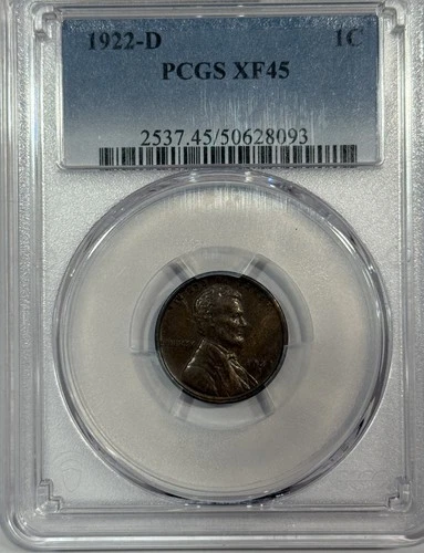 1922-D Lincoln Cent XF45 PCGS, (12641)
