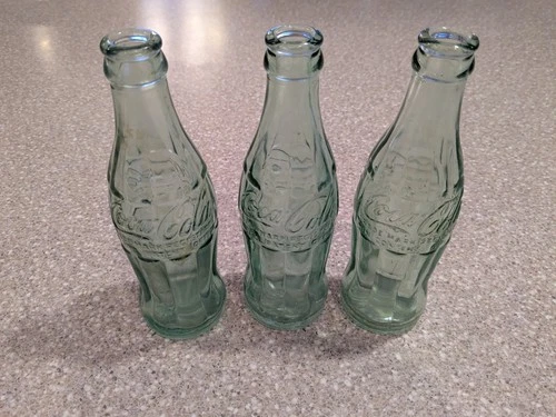Vintage Coca-Cola Bottles Lot 3 Easton Cambridge Salisbury MD Green Glass