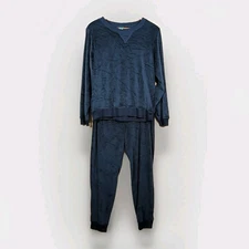 Women's Honeydew Lounge Set Blue Velour Size Medium 2 Piece Set Long Sleeve Soft