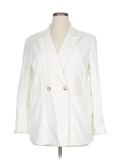 H By Halston Women White Blazer XL