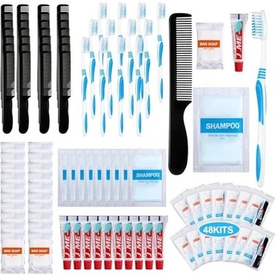 240 Pcs 48 Kit Personal Hygiene for Homeless Bulk, Basic Disposable Toiletry Kit