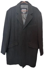 Vintage Covington Outerwear Wool Trench Coat Jacket Long Winter Black Men’s XL